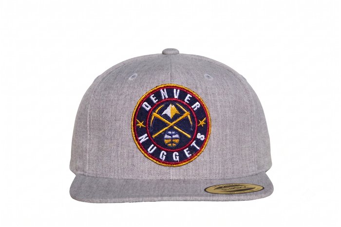 Grey snapback with the Denver Nuggets circular logo embroidered on the front.
